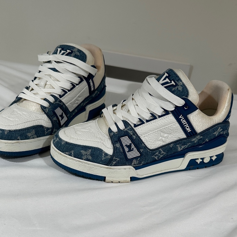 Louis Vuitton Denim and White Casual Sneakers - Picture 3 of 4